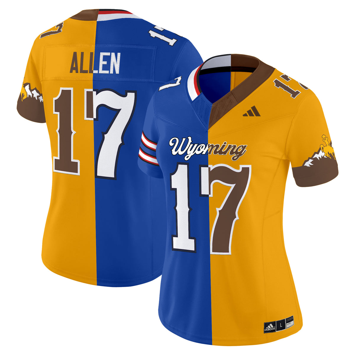 Josh Allen - Wyoming Cowboys x Buffalo Bills Split Vapor Limited Jersey - All Stitched