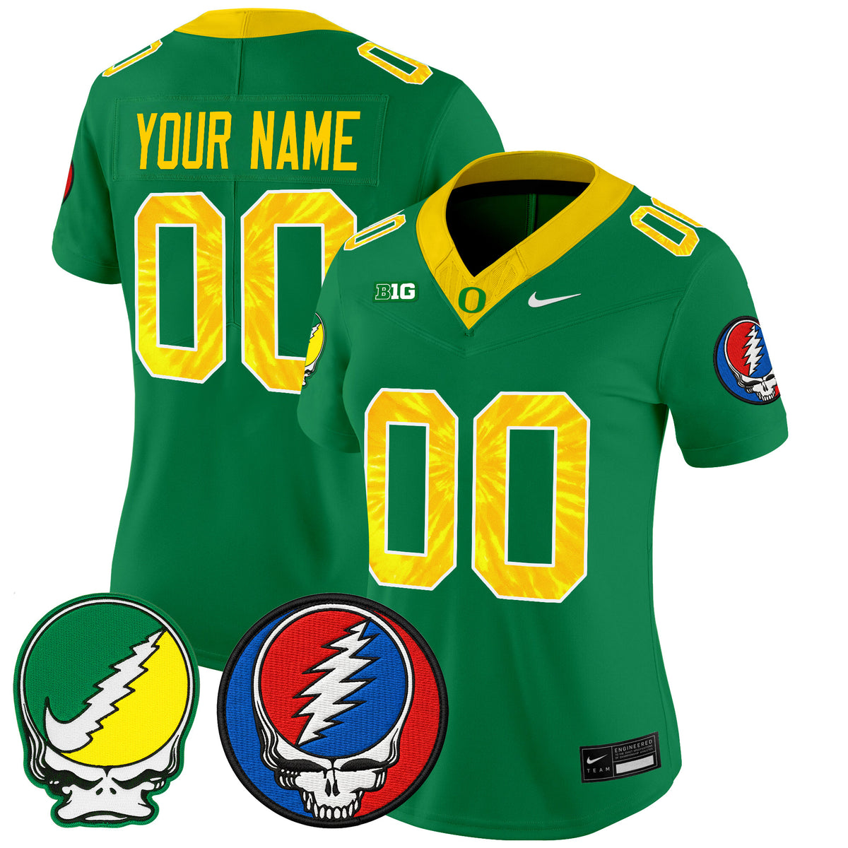 Oregon Ducks 2025 'Grateful Ducks x Grateful Dead' Vapor Limited Custom Jersey - All Stitched