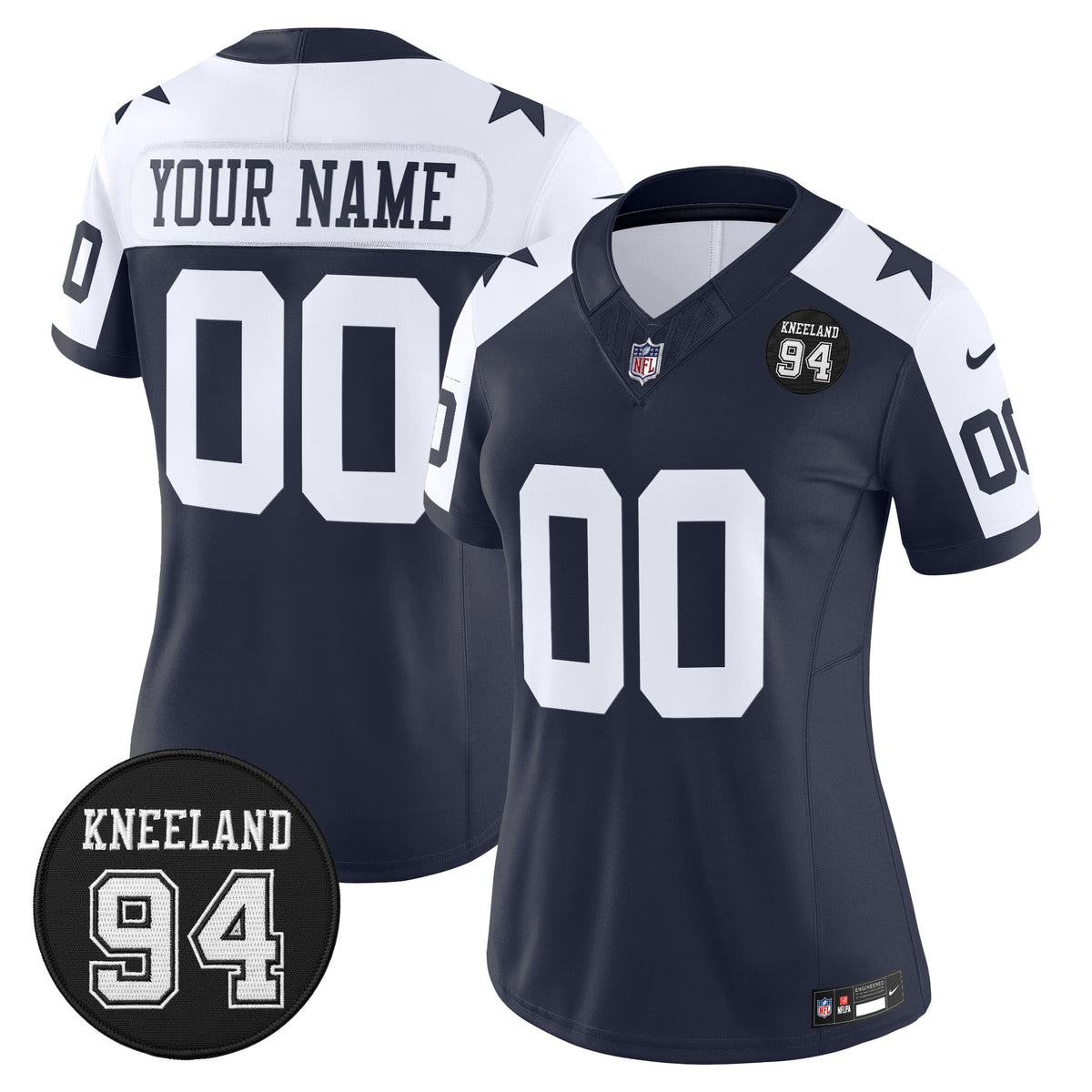 Dallas Cowboys #94 Marshawn Kneeland Memorial Patch Vapor Limited Custom Jersey - All Stitched