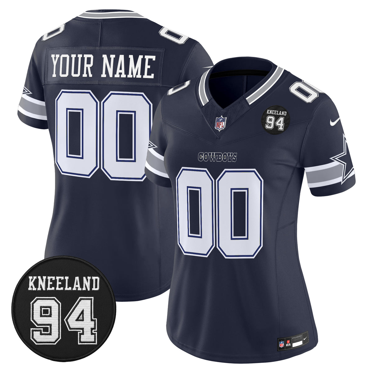 Dallas Cowboys #94 Marshawn Kneeland Memorial Patch Vapor Limited Custom Jersey - All Stitched