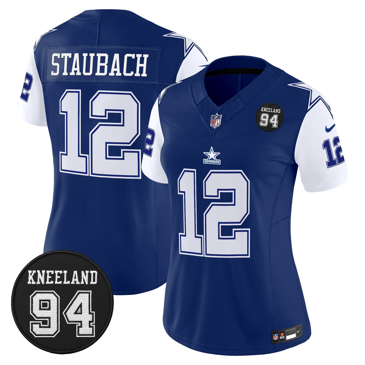 Women's Dallas Cowboys #94 Marshawn Kneeland Memorial Patch Vapor Limited Jersey - All Stitched