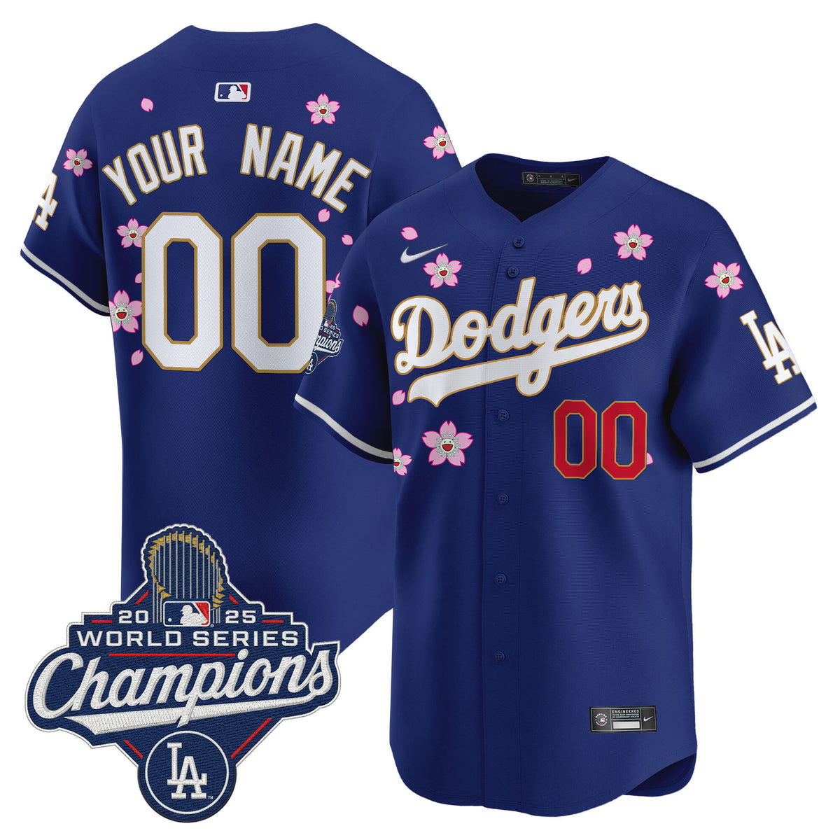 Dodgers 2025 World Series Champions x Tokyo Series Gold Trim Vapor Premier Limited Custom Jersey - Stitched