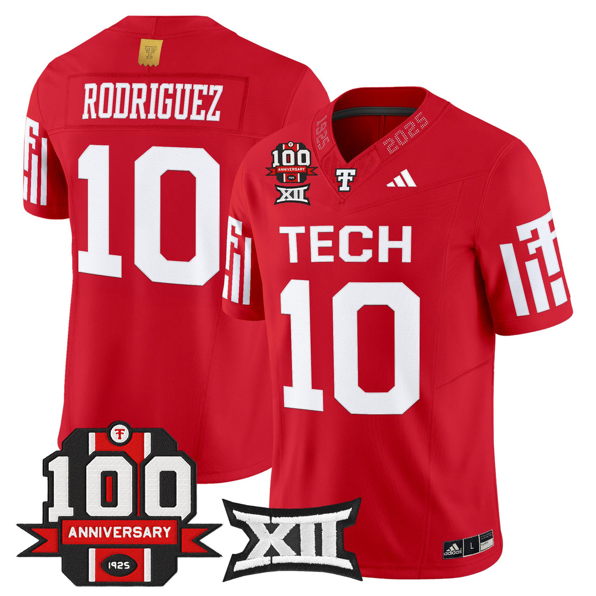 Men's Texas Tech Red Raiders 2025 Vapor Limited Jersey - 100th Anniversary Patch - All Stitched