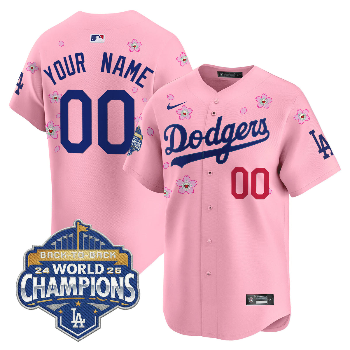 Dodgers 2025 Back-To-Back Champions x Tokyo Series Vapor Premier Limited Custom Jersey - Stitched