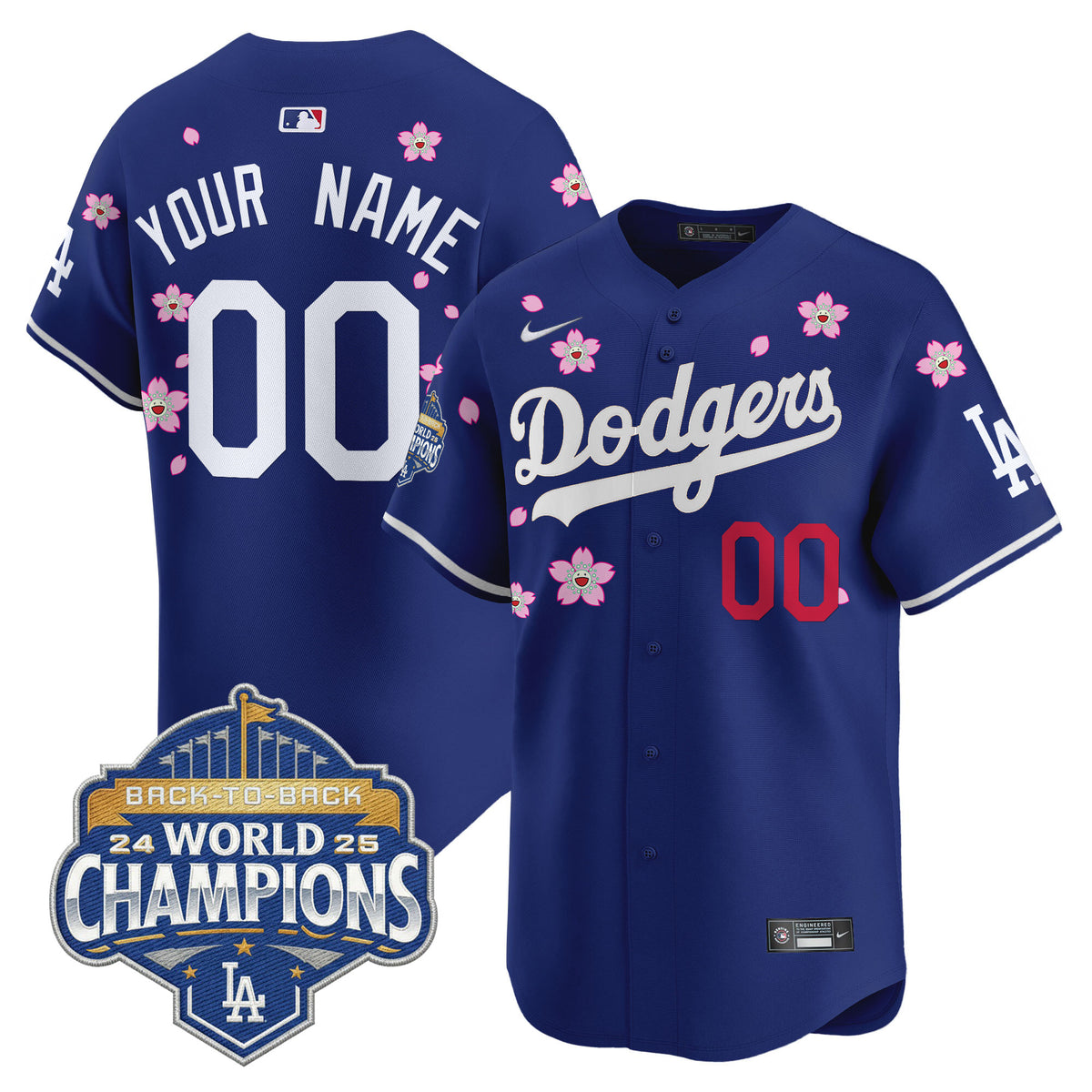 Dodgers 2025 Back-To-Back Champions x Tokyo Series Vapor Premier Limited Custom Jersey - Stitched
