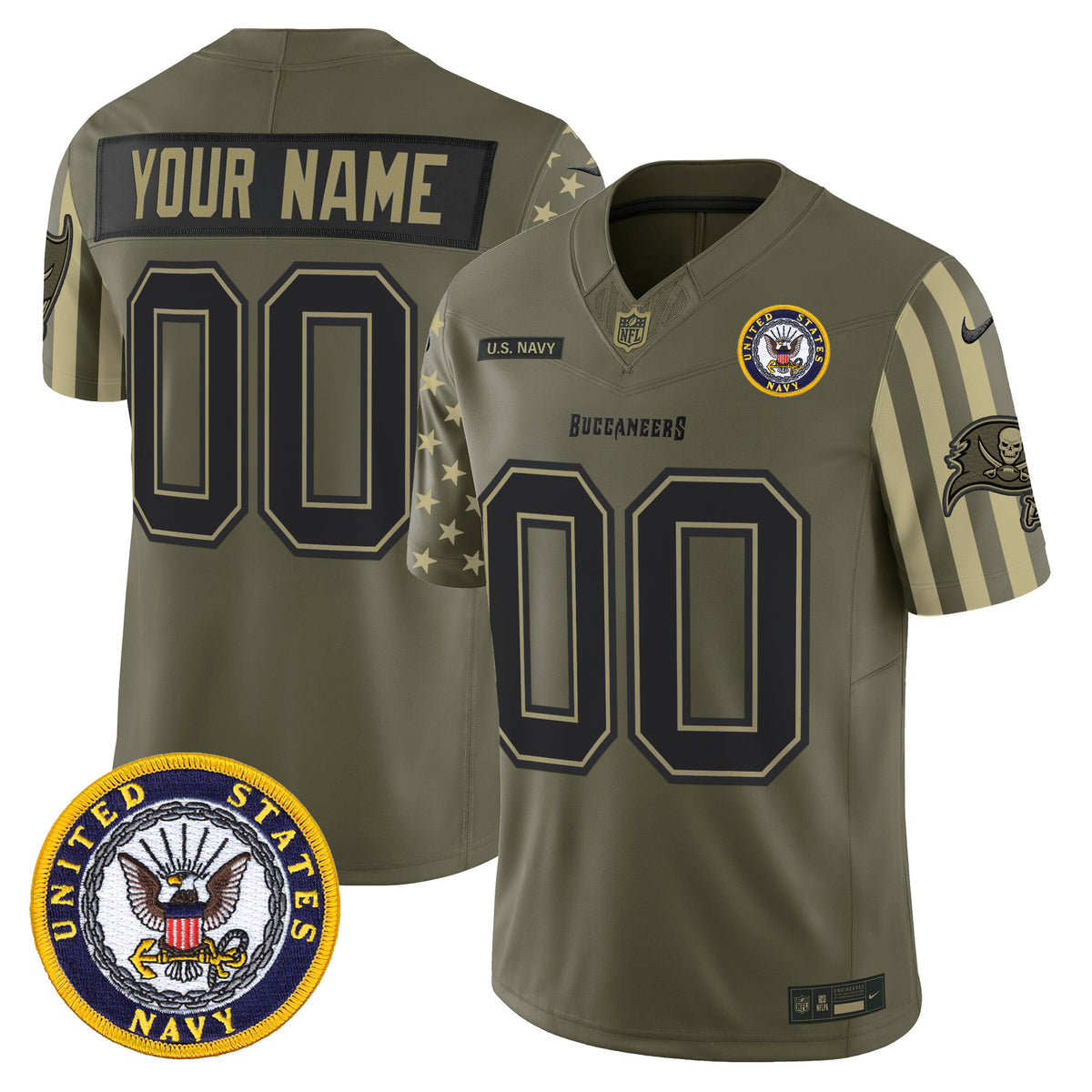 Tampa Bay Buccaneers x U.S. Military Veteran Vapor Limited Custom Jersey - All Stitched