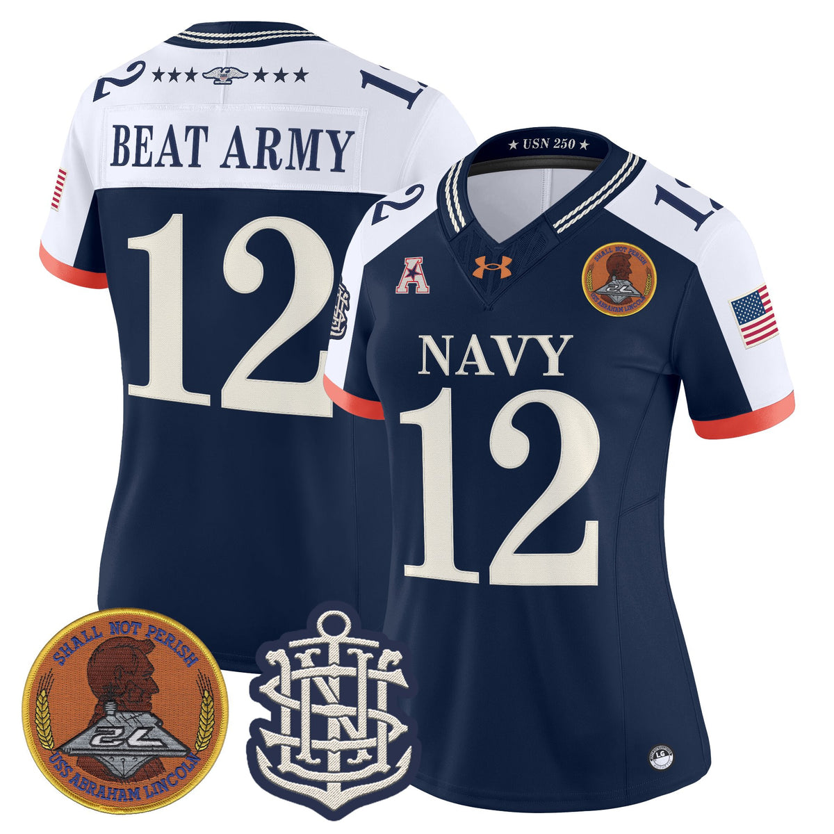 Women's Navy Midshipmen 250th Anniversary Vapor Limited Jersey - Stitched