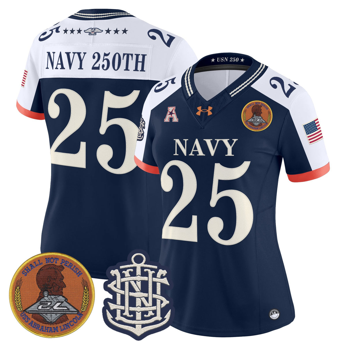 Women's Navy Midshipmen 250th Anniversary Vapor Limited Jersey - Stitched