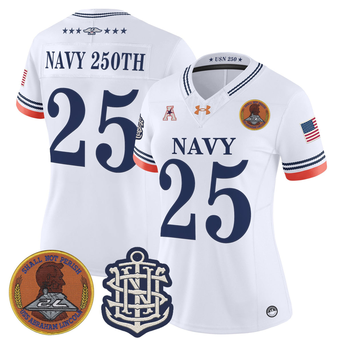 Women's Navy Midshipmen 250th Anniversary Vapor Limited Jersey - Stitched