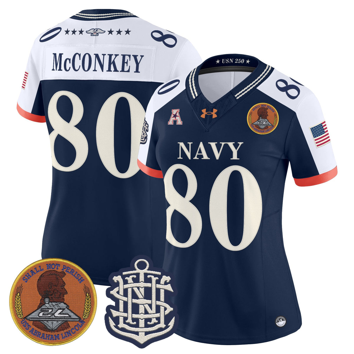 Women's Navy Midshipmen 250th Anniversary Vapor Limited Jersey - Stitched