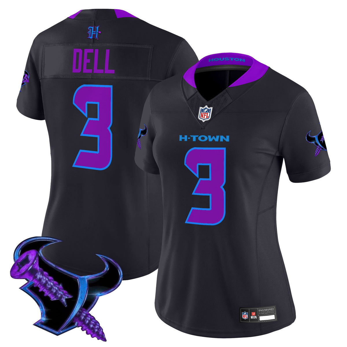 Women's Houston Texans 2025 DJ Screw Vapor Limited Jersey - All Stitched