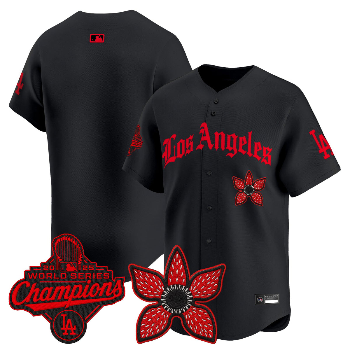 Dodgers 2025 World Series Champions x Stranger Things Vapor Premier Jersey - All Stitched