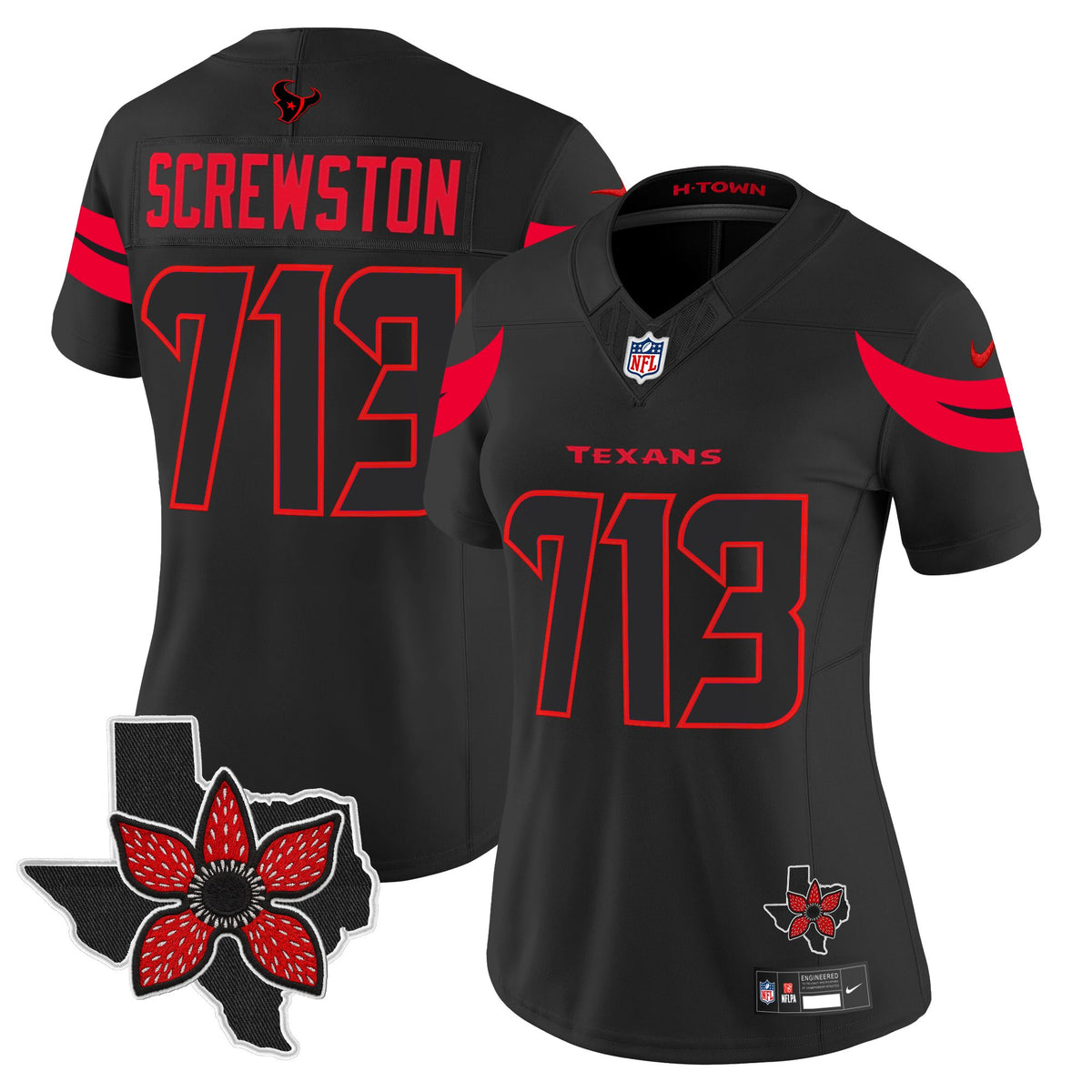 Women's Houston Texans 'Stranger Things Edition' Vapor Limited Jersey - All Stitched