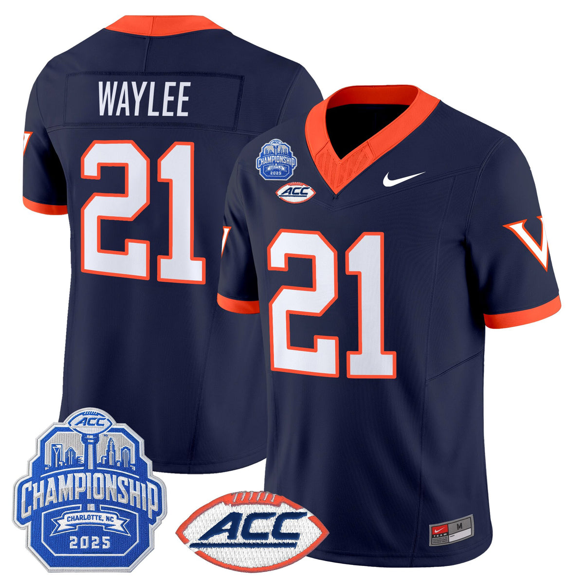 Men's Virginia Cavaliers 1995 Throwbacks Vapor Limited Jersey - 2025 ACC Championship Patch - All Stitched