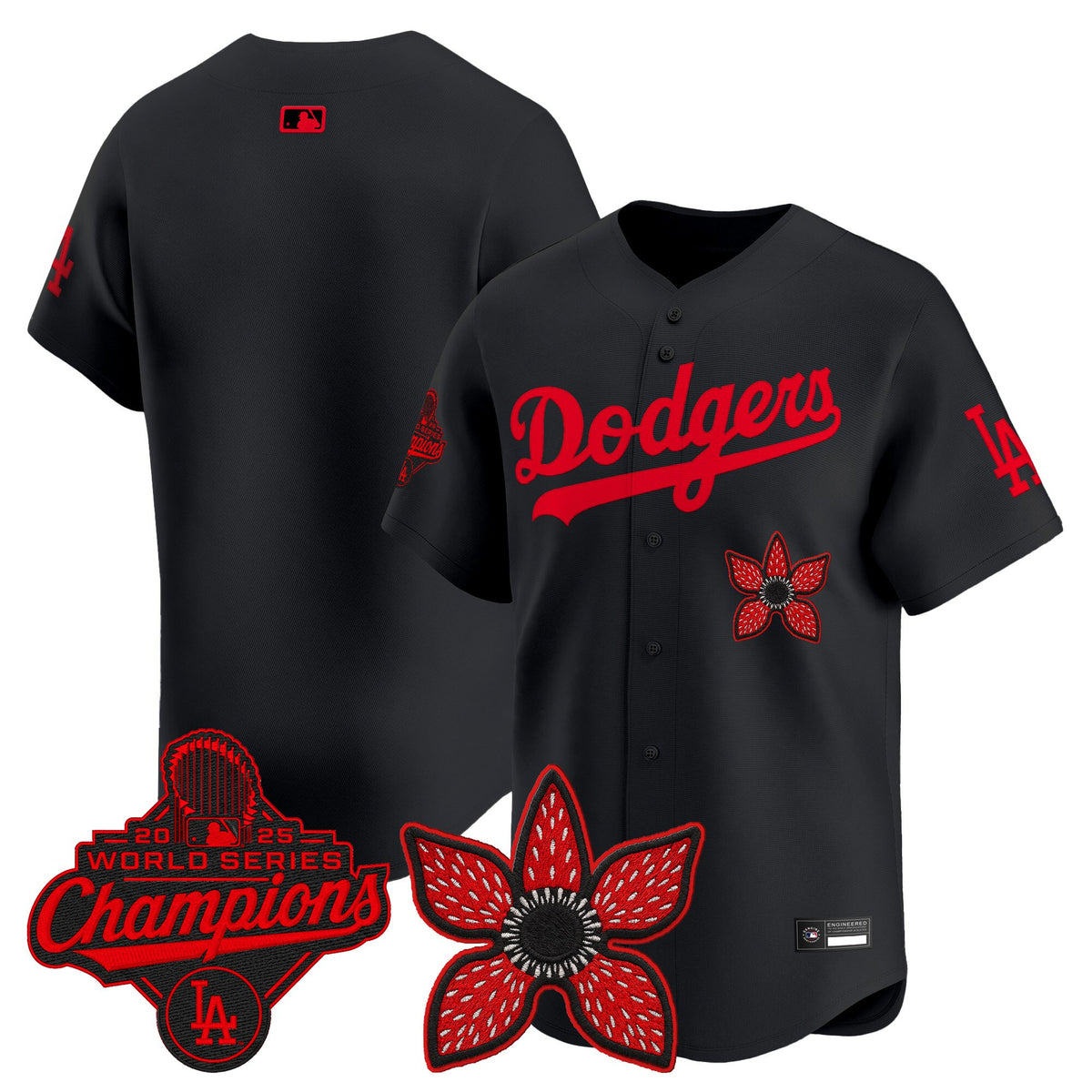 Dodgers 'Stranger Things Edition' Vapor Premier Jersey - 2025 World Series Champions Patch - All Stitched