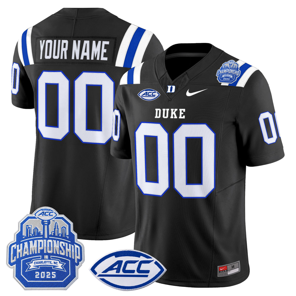 Duke Blue Devils 2025 ACC Championship Vapor Limited Custom Jersey - All Stitched