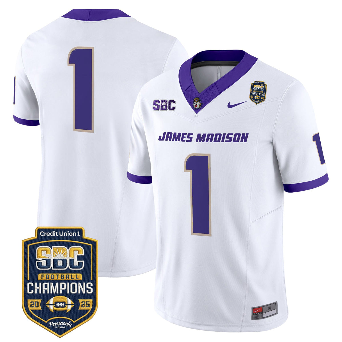Men's James Madison Dukes 2025 SBC Champions Vapor Limited Jersey - All Stitched