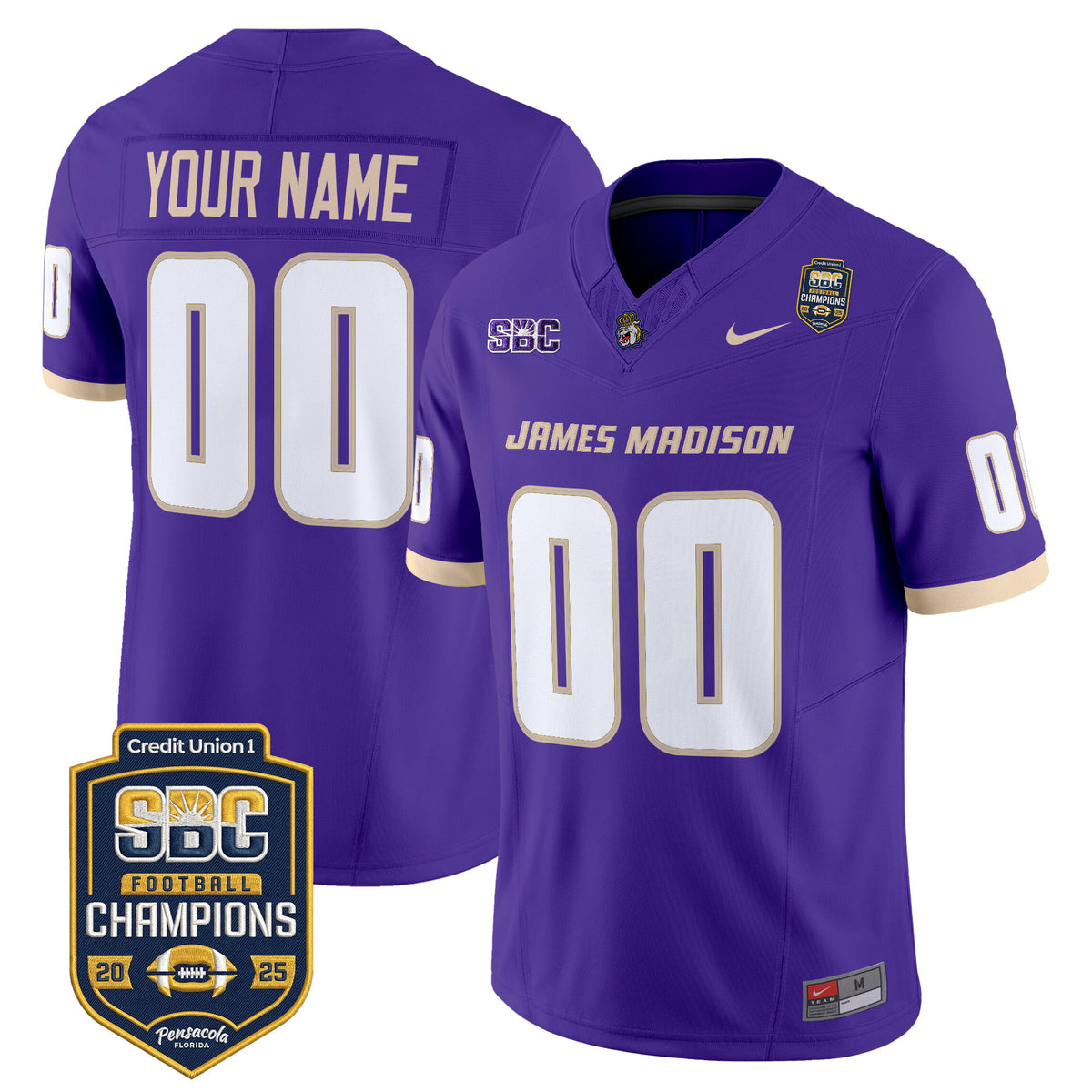 James Madison Dukes 2025 SBC Champions Vapor Limited Custom Jersey - All Stitched
