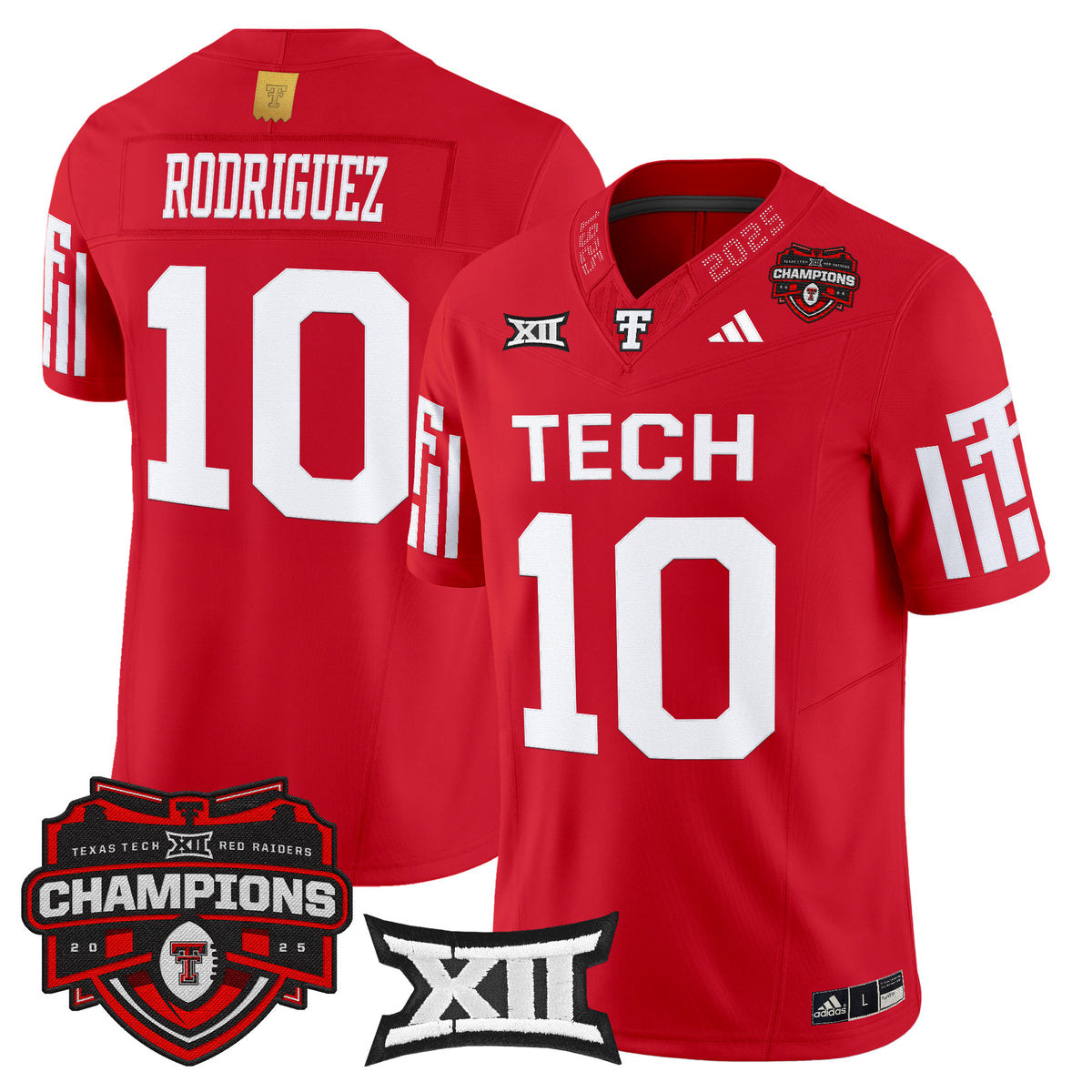 Men's Texas Tech Red Raiders 2025 Big 12 Champions Vapor Limited Jersey - All Stitched