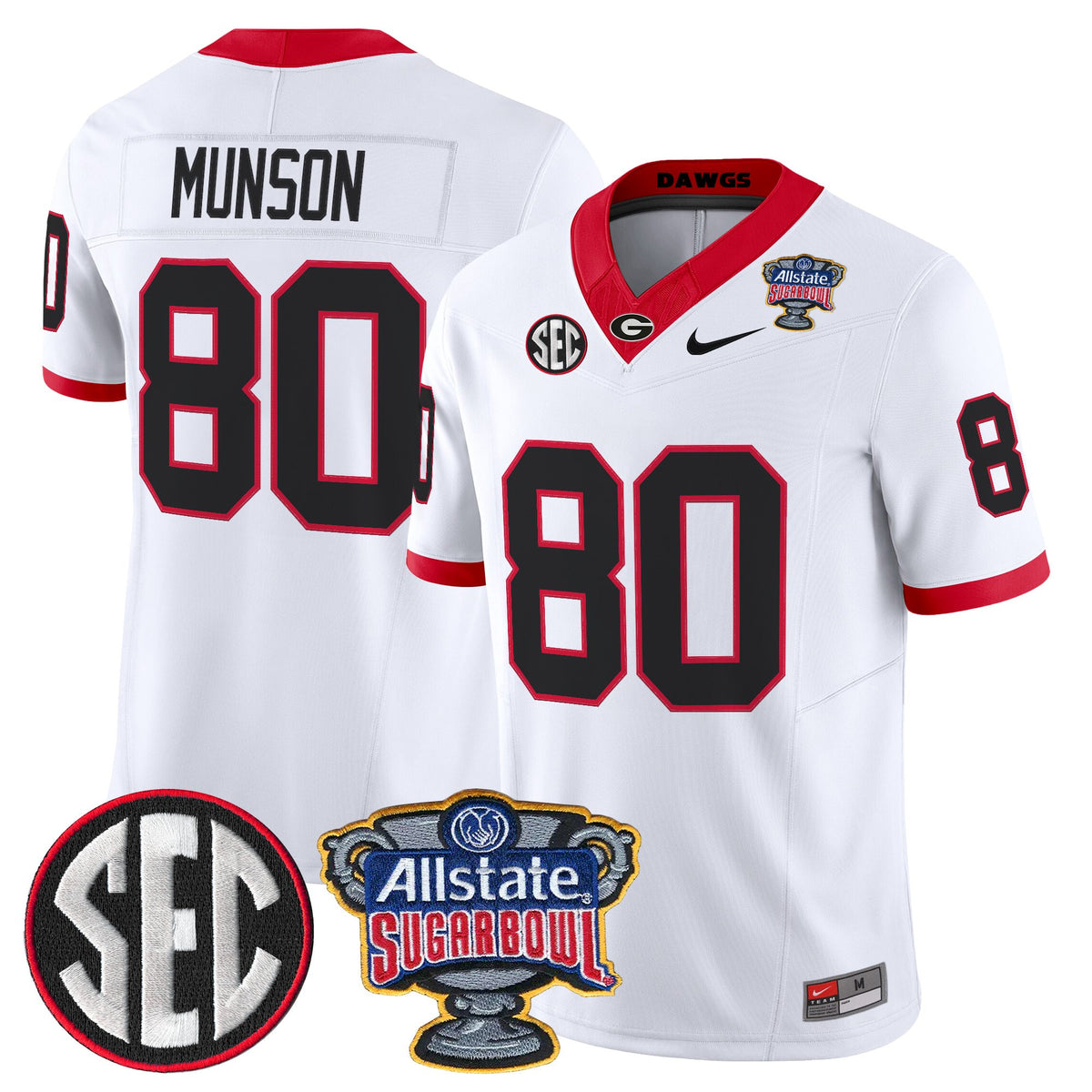 Men's Georgia Bulldogs Sugar Bowl Patch Vapor Limited Jersey - All Stitched