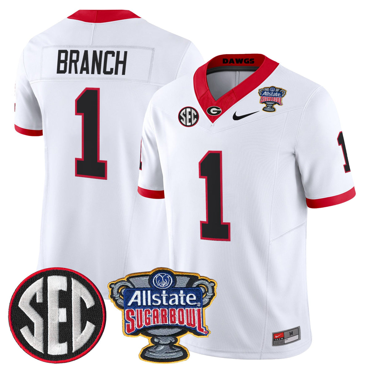 Men's Georgia Bulldogs Sugar Bowl Patch Vapor Limited Jersey - All Stitched