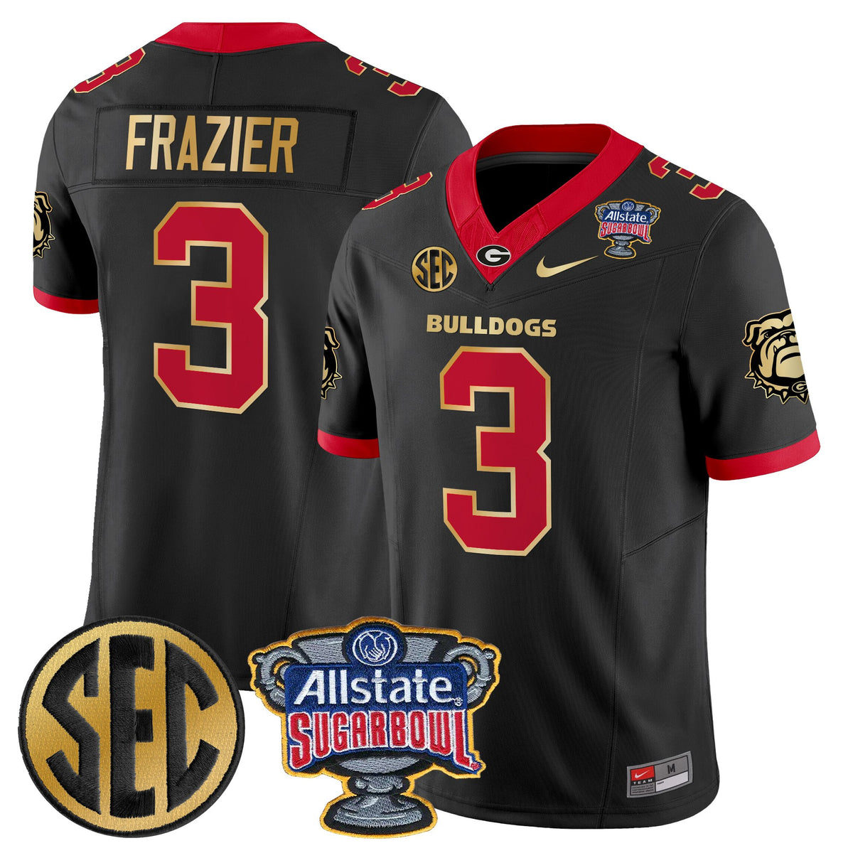 Men's Georgia Bulldogs Sugar Bowl Patch Vapor Limited Jersey - All Stitched