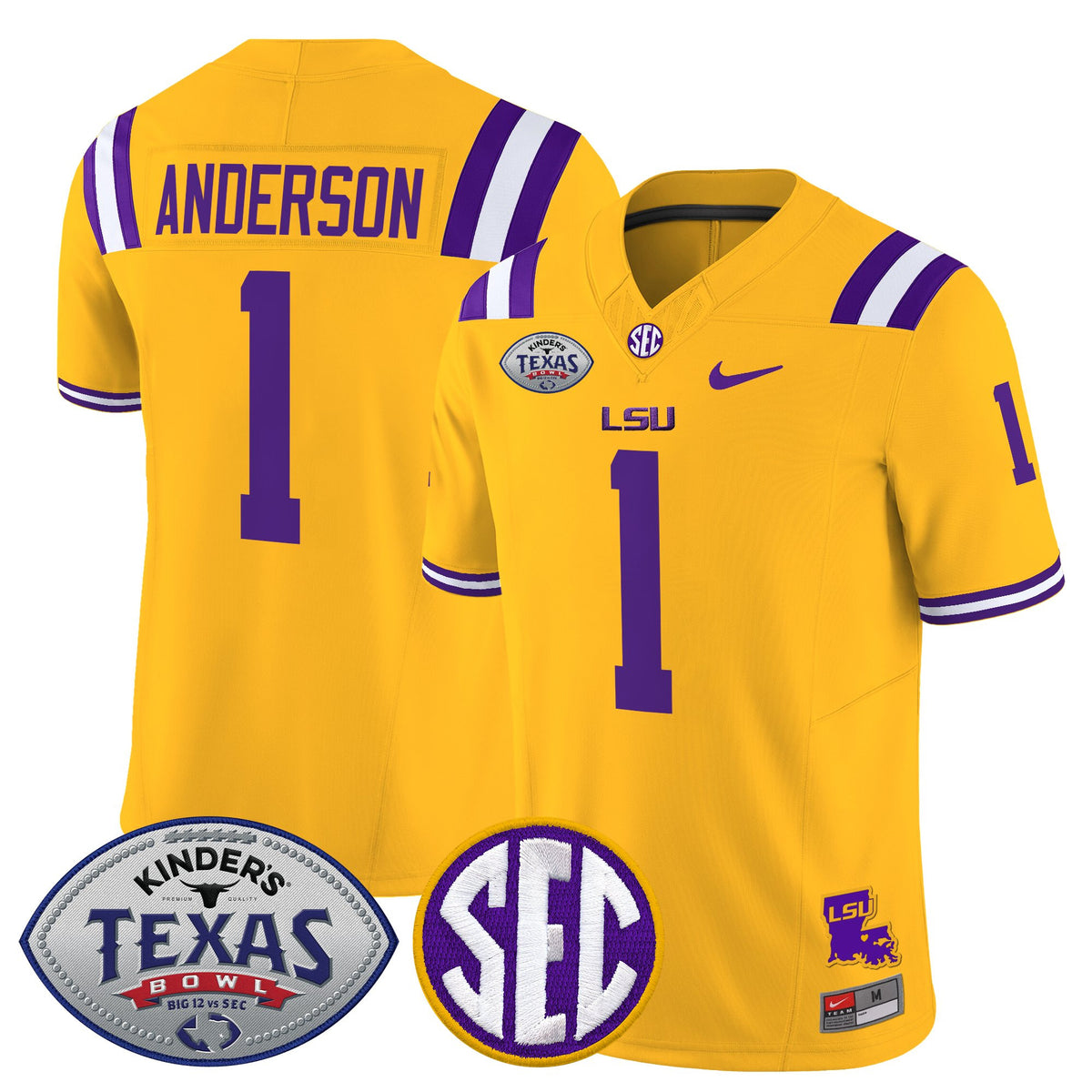Men's LSU Tigers 2025 Texas Bowl Vapor Limited Jersey - All Stitched