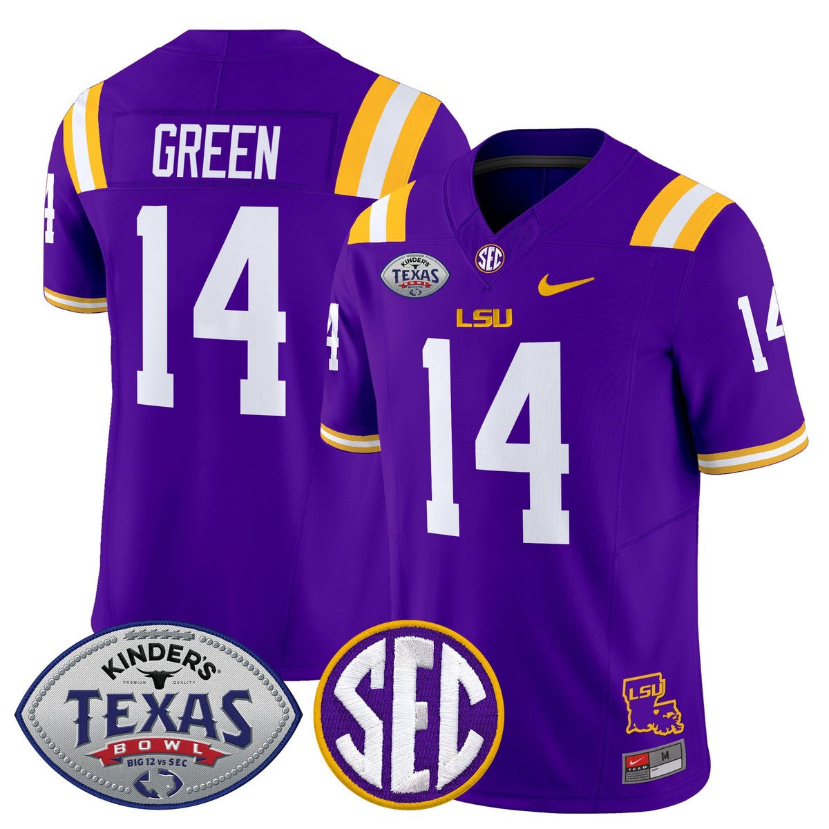 Men's LSU Tigers 2025 Texas Bowl Vapor Limited Jersey - All Stitched