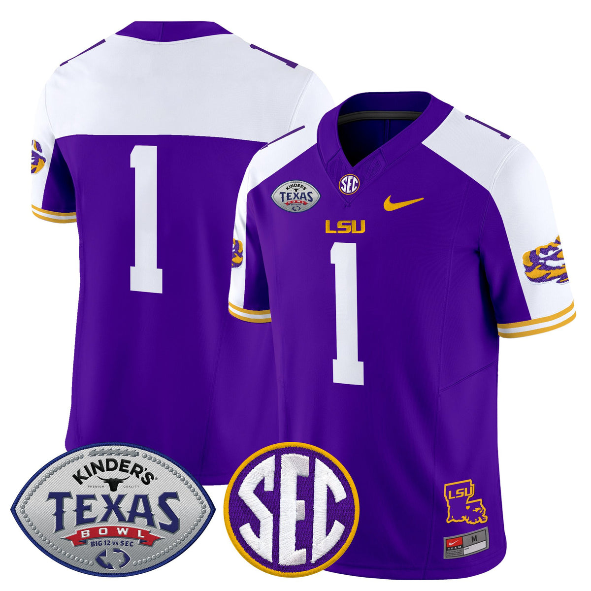 Men's LSU Tigers 2025 Texas Bowl Vapor Limited Jersey - All Stitched