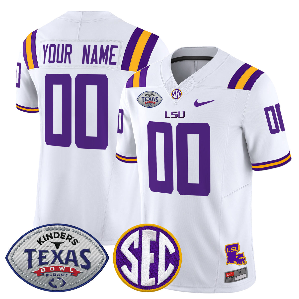 LSU Tigers 2025 Texas Bowl Vapor Limited Custom Jersey - All Stitched