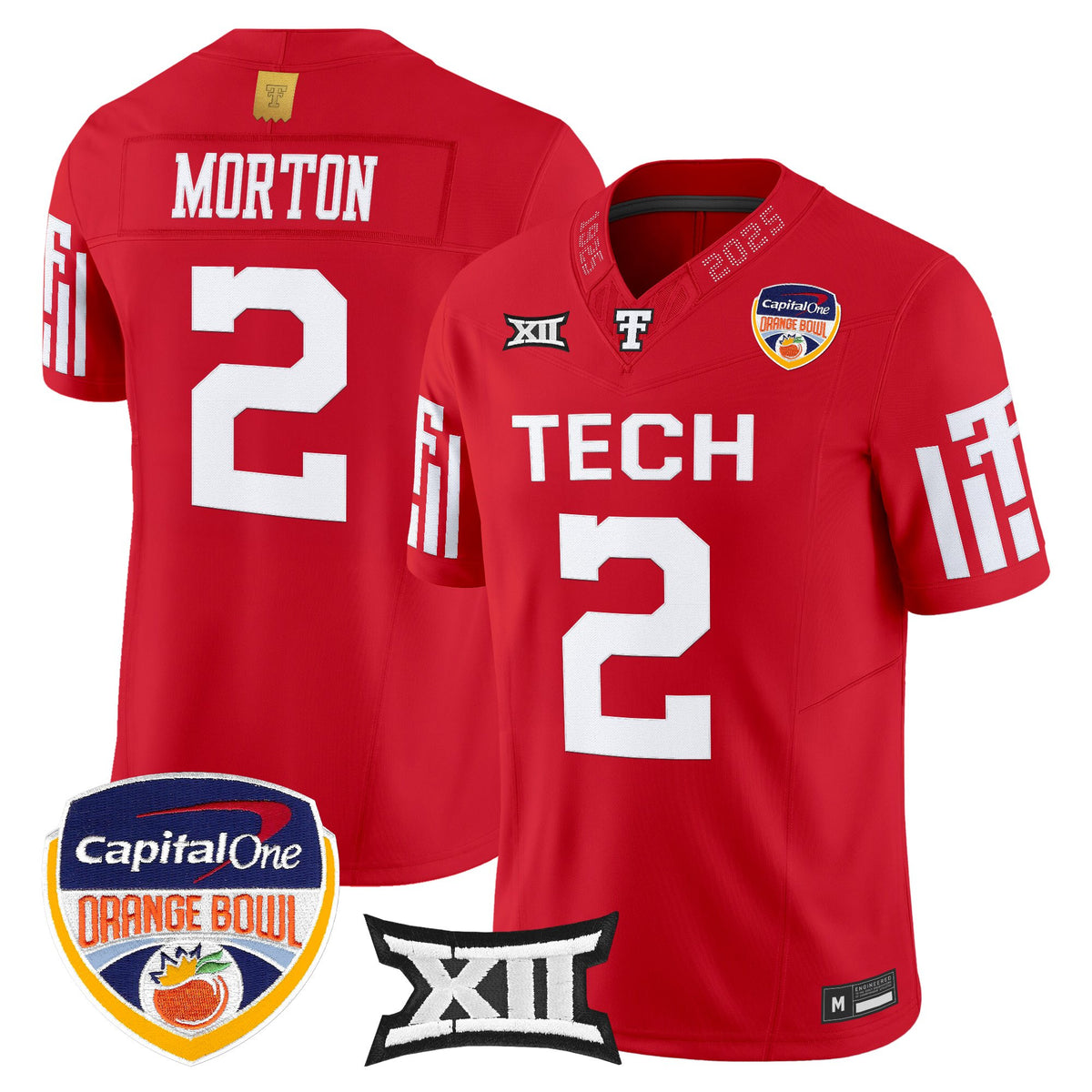 Men's Texas Tech Red Raiders 2025 Orange Bowl Vapor Limited Jersey - All Stitched