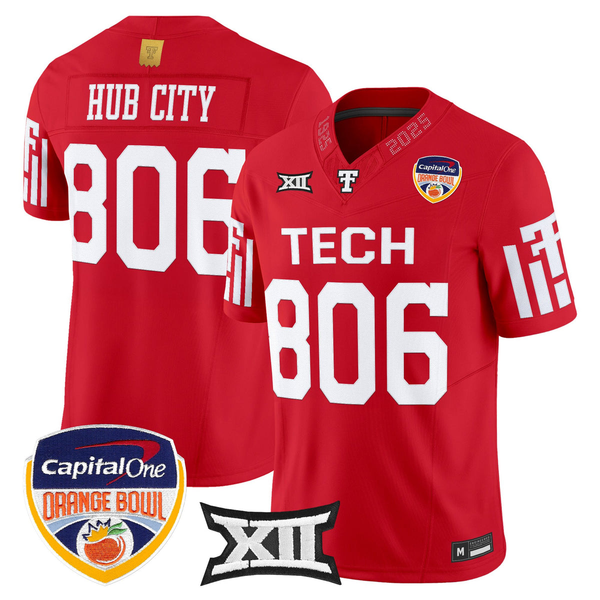 Men's Texas Tech Red Raiders 2025 Orange Bowl Vapor Limited Jersey - All Stitched