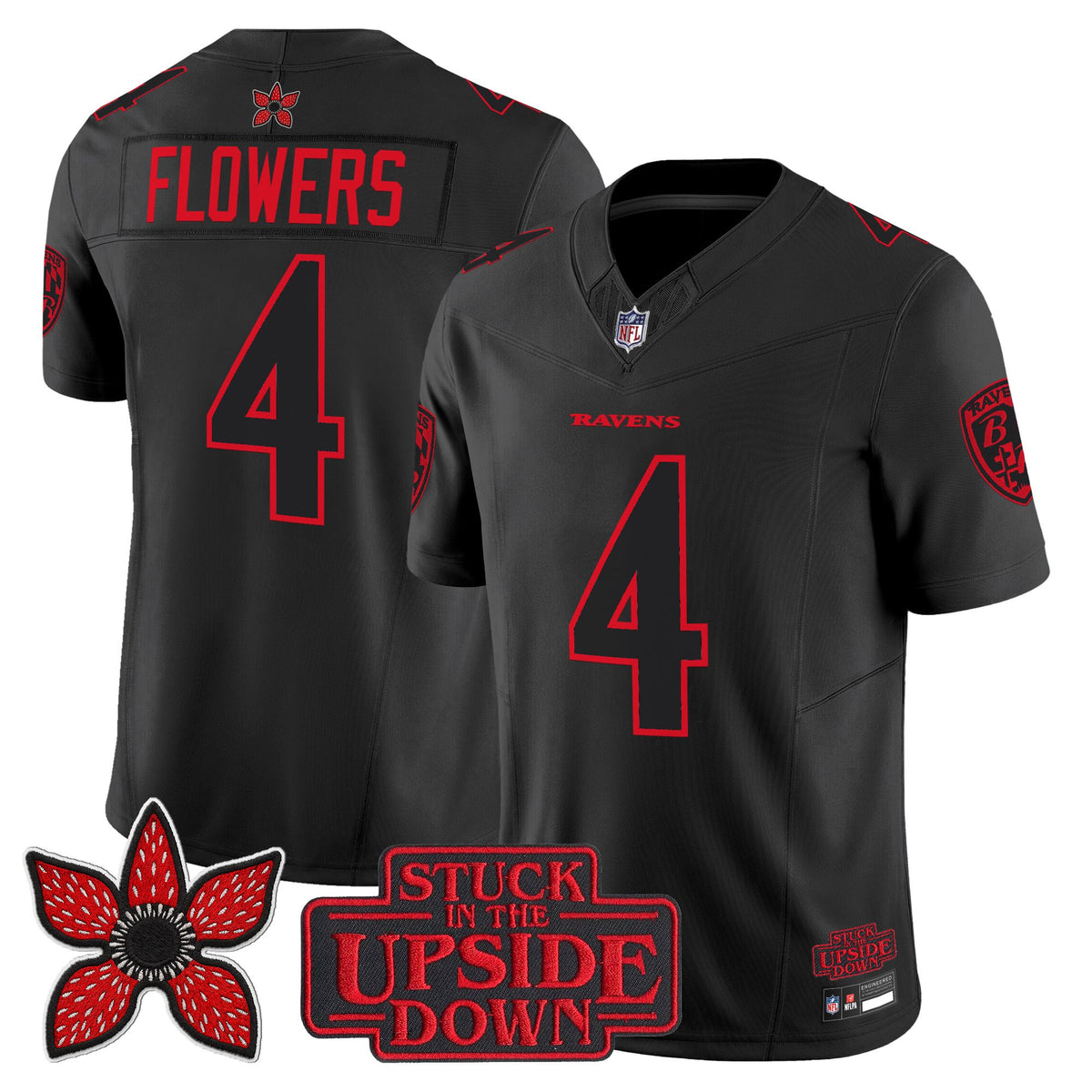 Baltimore Ravens 'Stranger Things Edition' Vapor Limited Jersey - All Stitched