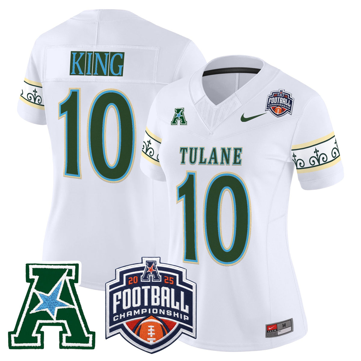 Women's Tulane Green Wave 'City Edition' Vapor Limited Jersey - 2025 AAC Championship Patch - All Stitched
