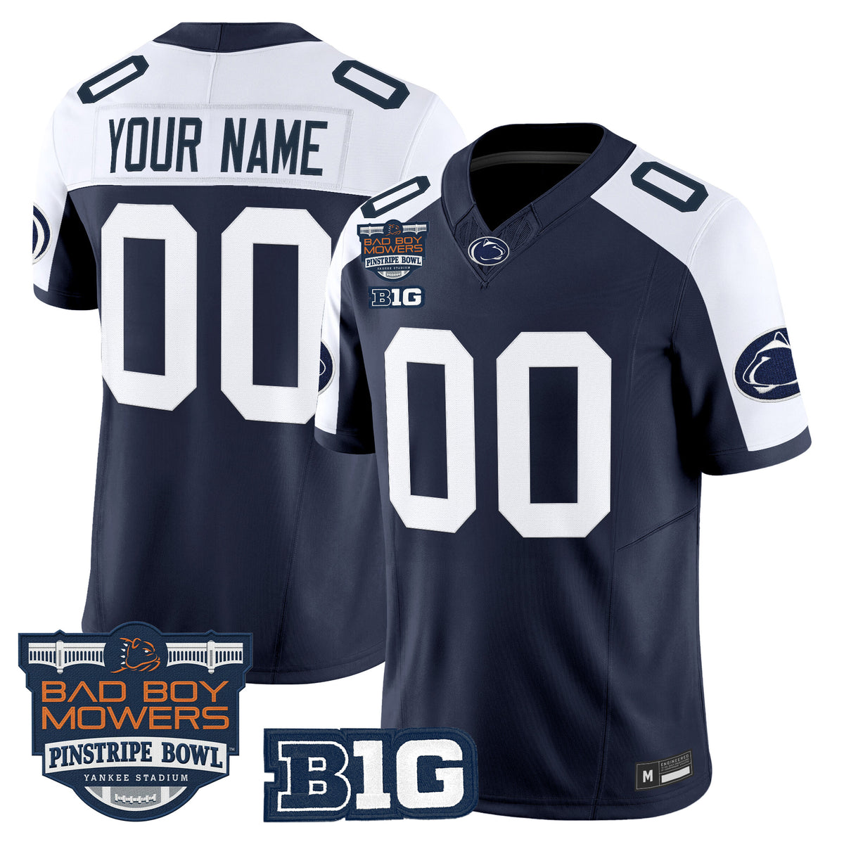 Penn State Nittany Lions 2025 Pinstripe Bowl Vapor Limited Custom Jersey V2 - All Stitched