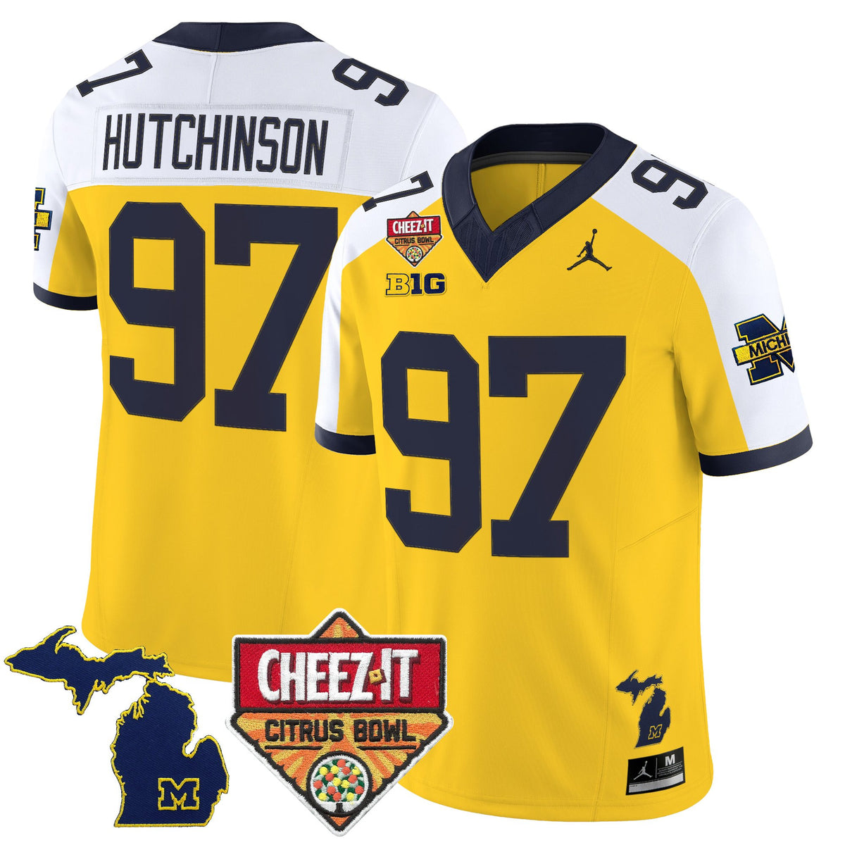 Men's Michigan Wolverines 2025 Cheez-It Citrus Bowl Vapor Limited Jersey - All Stitched