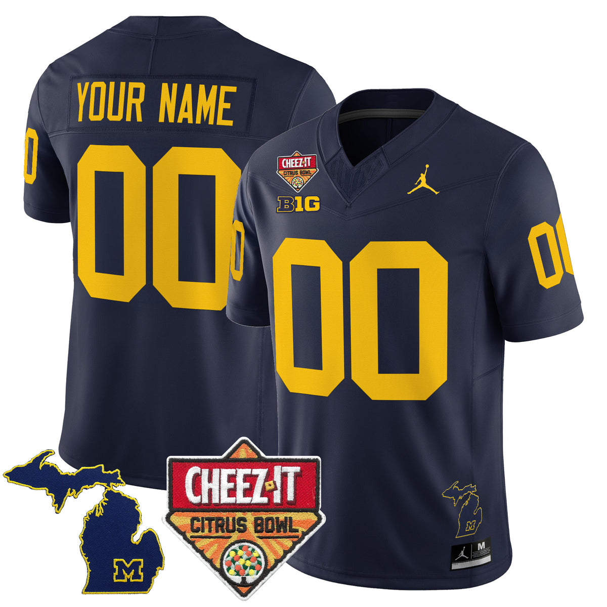 Michigan Wolverines 2025 Cheez-It Citrus Bowl Vapor Limited Custom Jersey - All Stitched