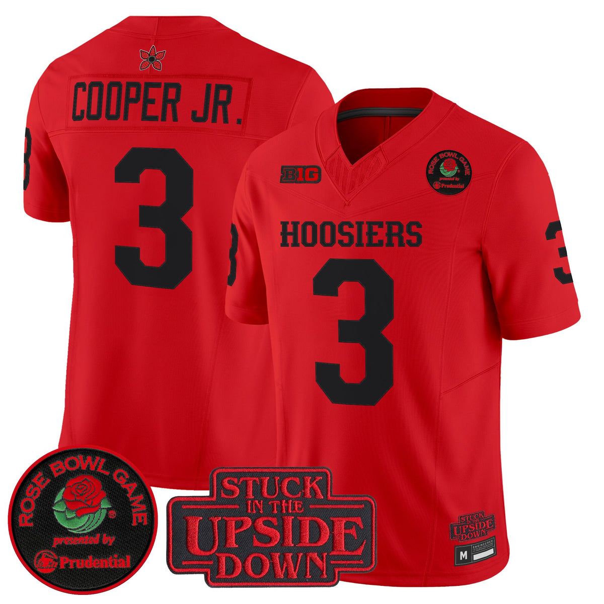 Men's Indiana Hoosiers 'Stranger Things Edition' Vapor Limited Jersey - 2025 Rose Bowl Patch - All Stitched