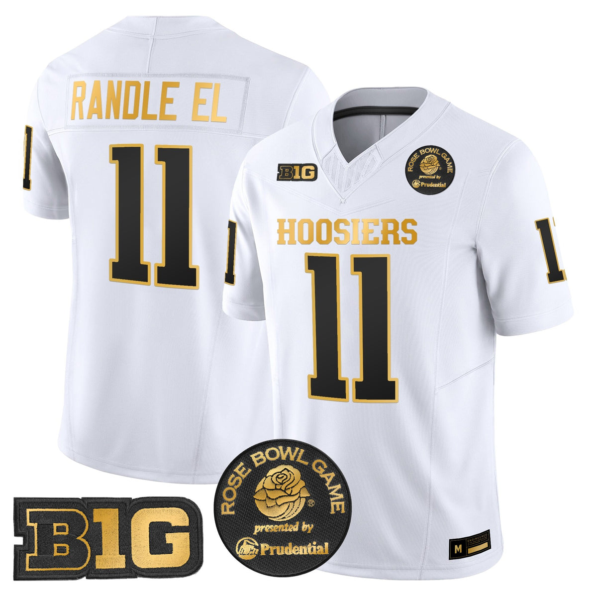 Men's Indiana Hoosiers 2025 Rose Bowl Gold Vapor Limited Jersey - All Stitched