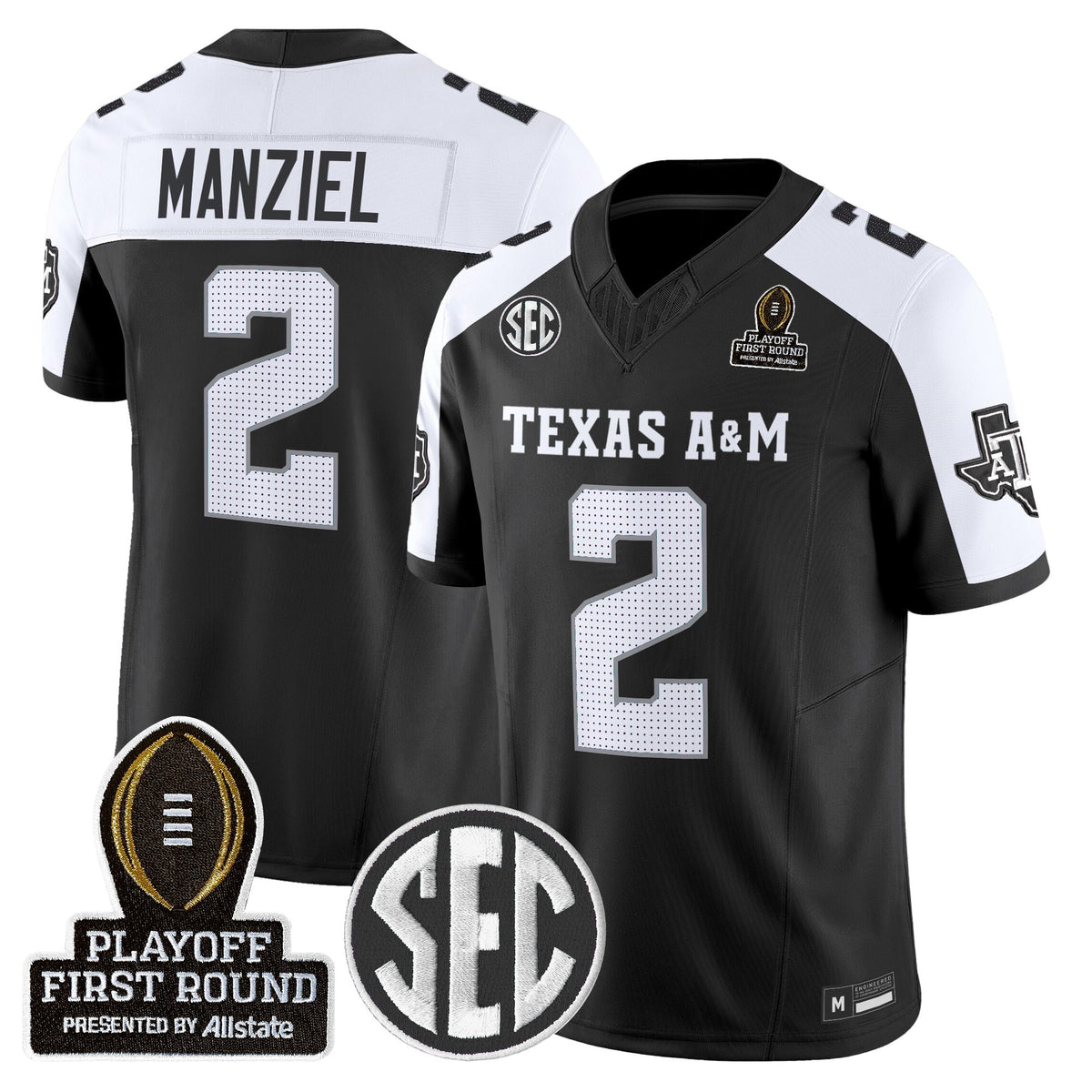 Men's Texas A&M Aggies 2025 Playoff First Round Vapor Limited Jersey - All Stitched