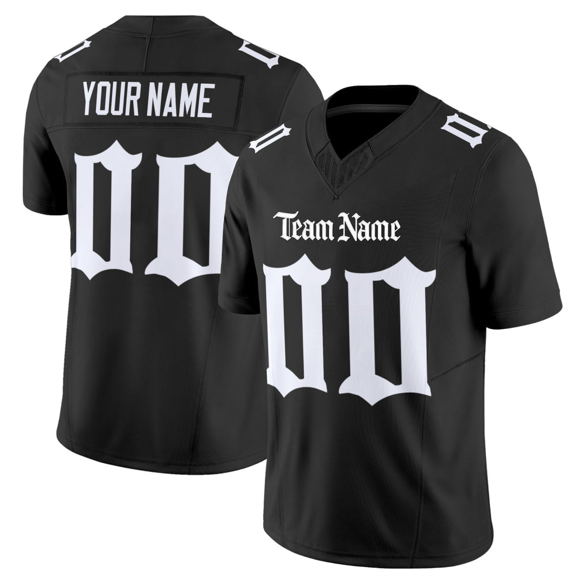 Black White Gothic Custom Football Jersey