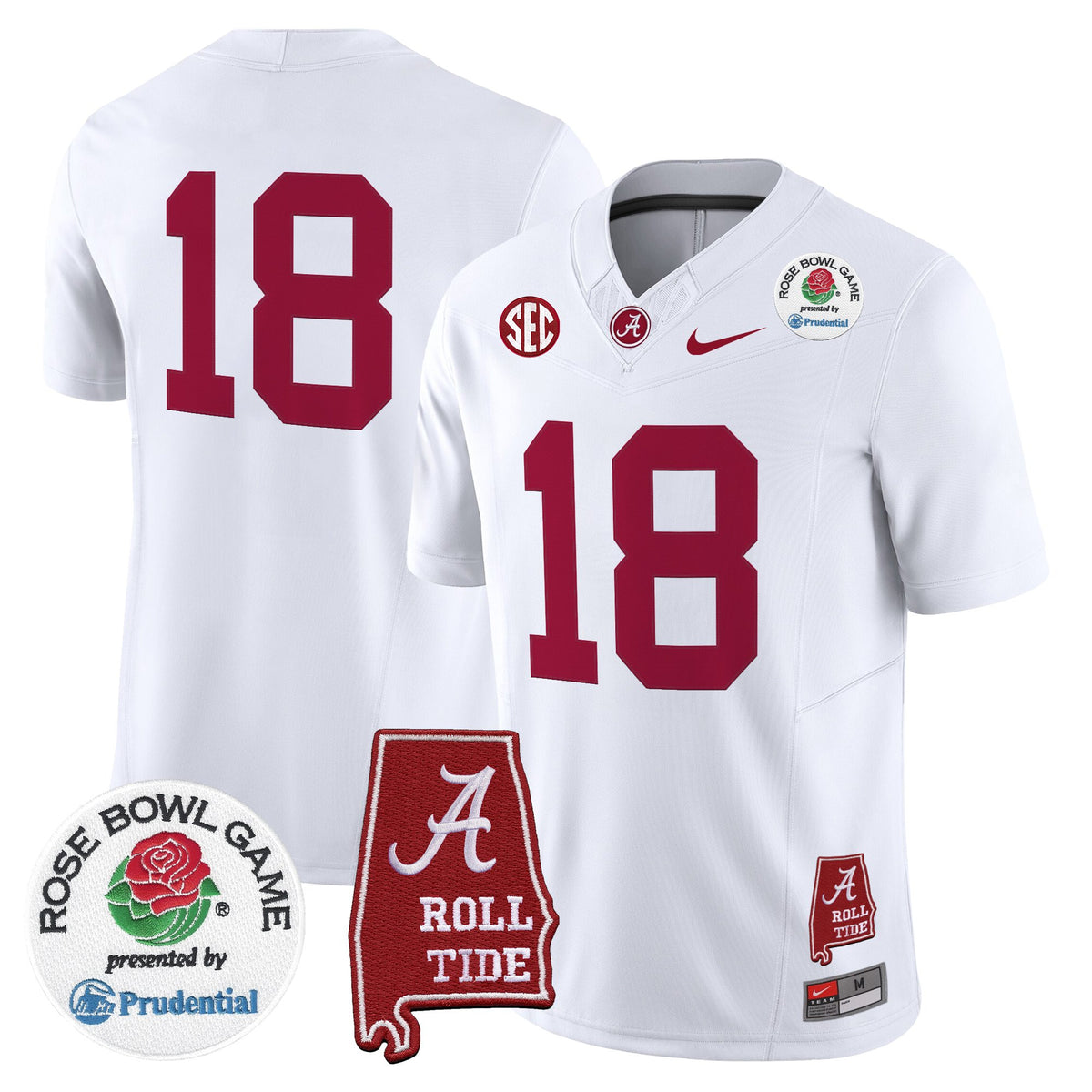 Men's Alabama Crimson Tide 2026 Rose Bowl Vapor Limited Jersey - All Stitched