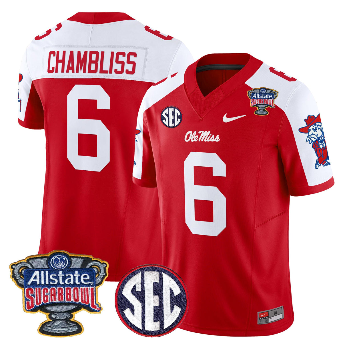 Men's Ole Miss Rebels 2026 Sugar Bowl Vapor Limited Jersey - All Stitched