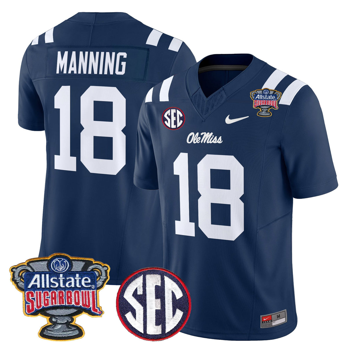 Men's Ole Miss Rebels 2026 Sugar Bowl Vapor Limited Jersey - All Stitched