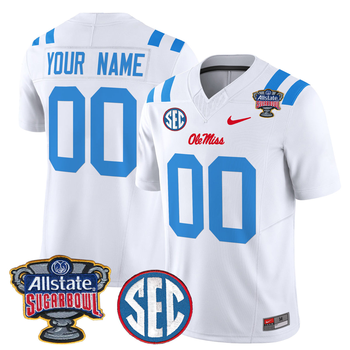 Ole Miss Rebels 2026 Sugar Bowl Vapor Limited Custom Jersey - All Stitched