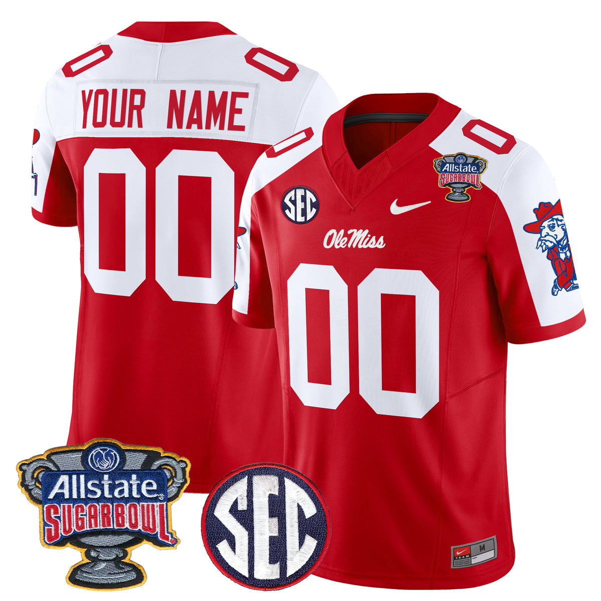 Ole Miss Rebels 2026 Sugar Bowl Vapor Limited Custom Jersey - All Stitched