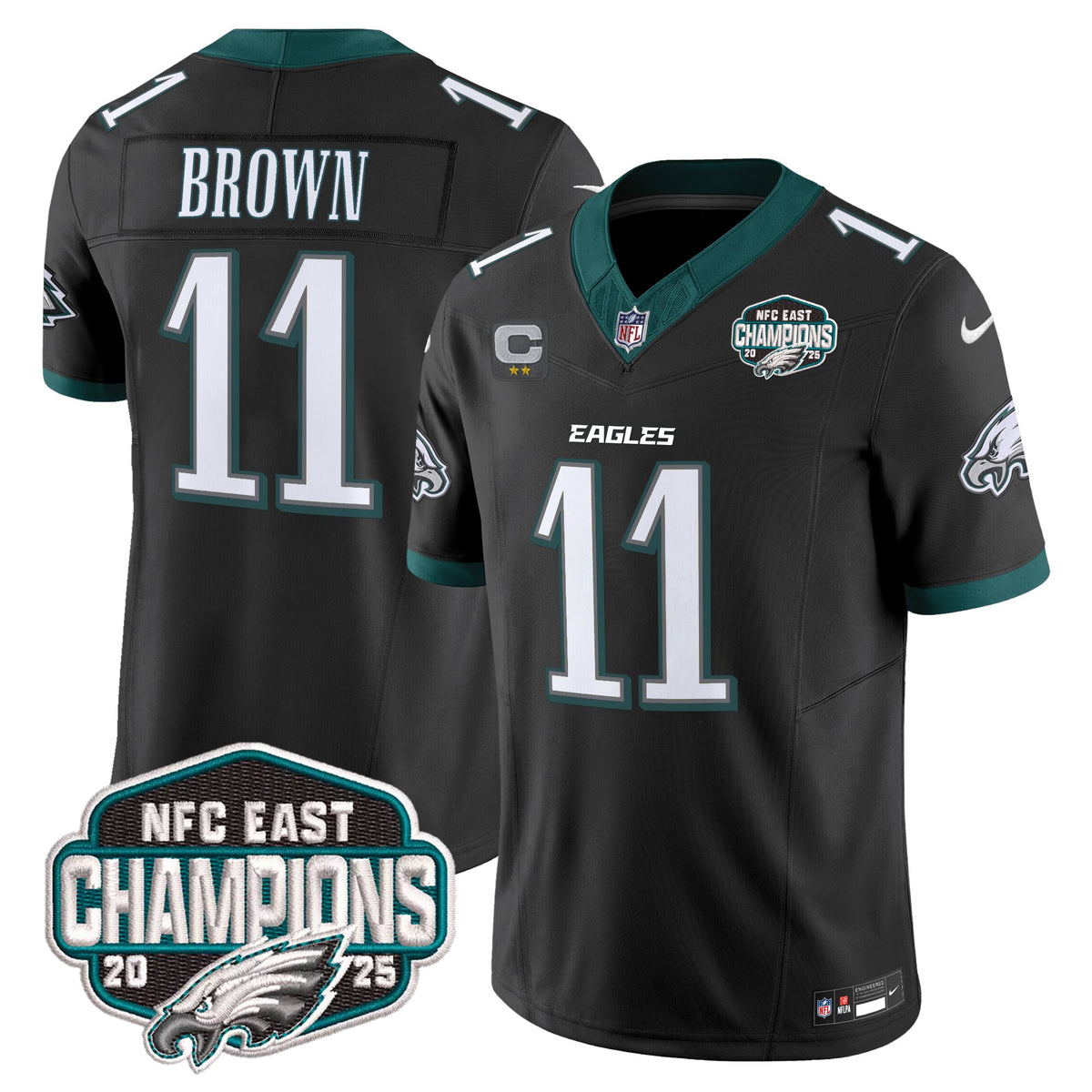 Men's Philadelphia Eagles 2025 NFC East Division Champions Vapor Limited Jersey - All Stitched