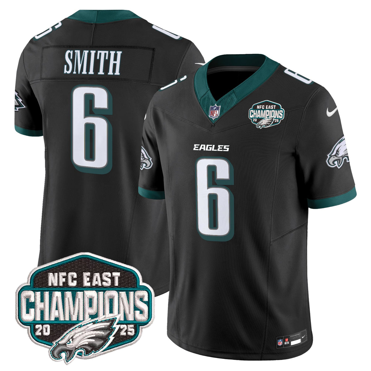 Men's Philadelphia Eagles 2025 NFC East Division Champions Vapor Limited Jersey - All Stitched
