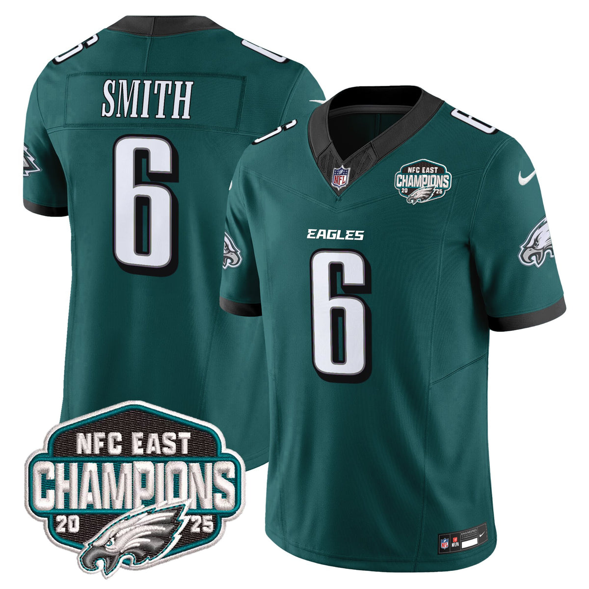 Men's Philadelphia Eagles 2025 NFC East Division Champions Vapor Limited Jersey - All Stitched