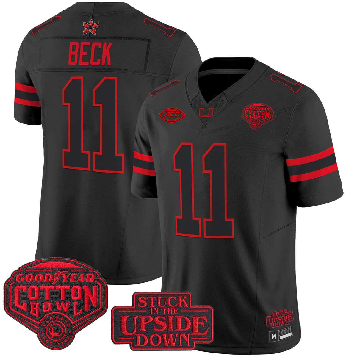 Miami Hurricanes 'Stranger Things Edition' Vapor Limited Jersey - 2025 Cotton Bowl Patch - All Stitched